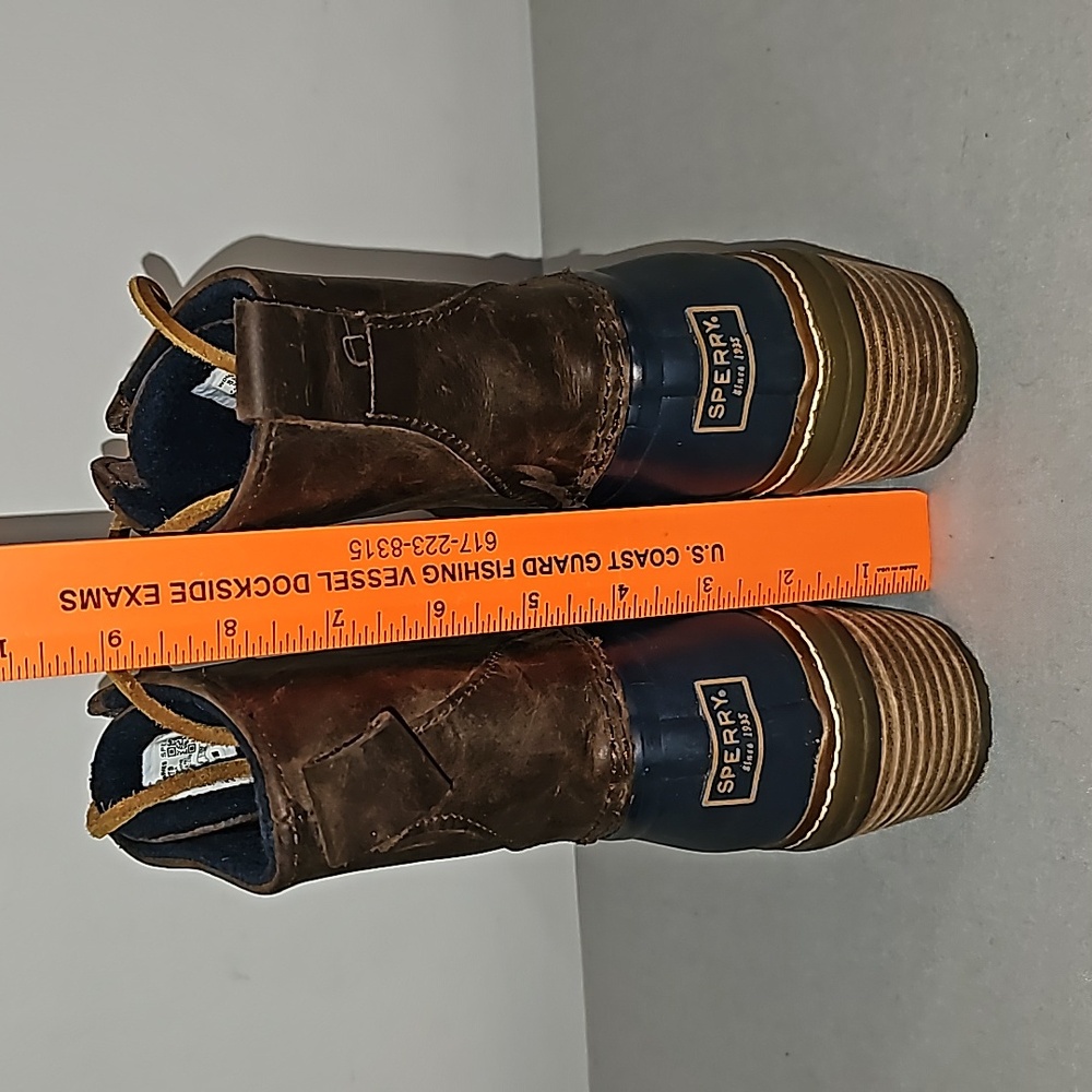 Like New Saltwater Heel Navy Blue Duck Boots Size 8M - Picture 4 of 8